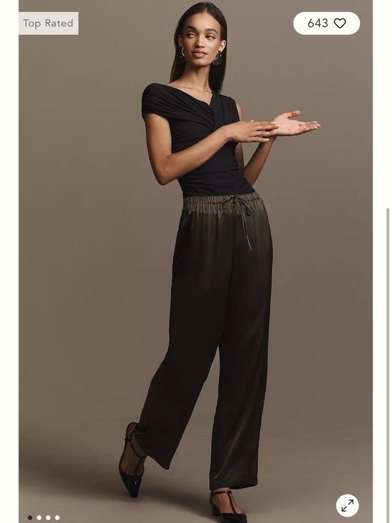 Reformation Pants - Reformation Olina Silk Pants - Olive Green